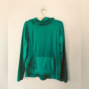 Athleta | women’s green hooded active top / sweatshirt